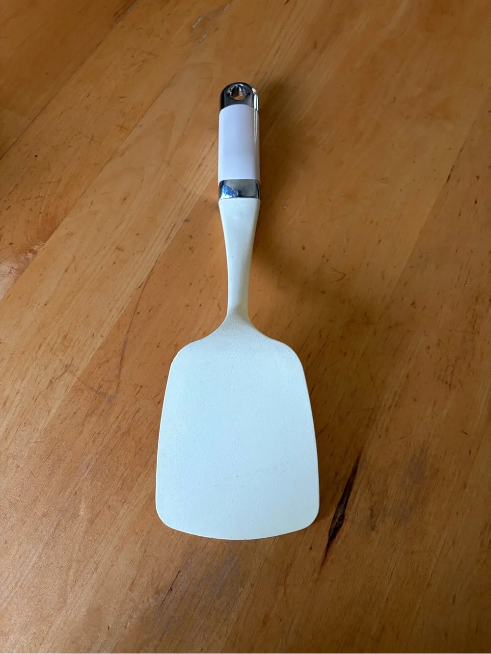 KitchenAide White Silicone Spatula with Chrome Accents